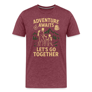 Adventure Awaits, Let’s Go Together T-shirt - Family Adventure Shirt - heather burgundy