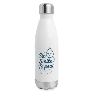 Sip, Smile, Repeat Mug Bottle - white