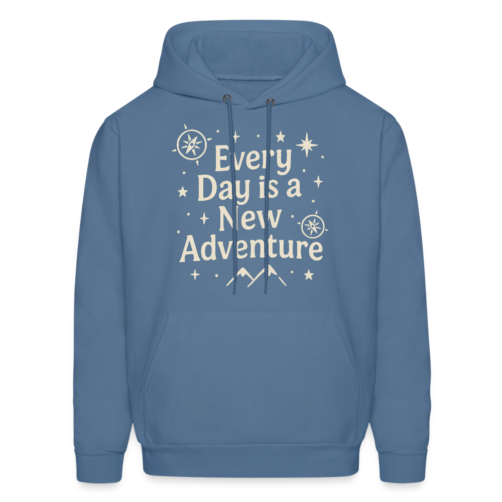 Every Day is a New Adventure Hoodie - denim blue