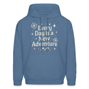 Every Day is a New Adventure Hoodie - denim blue
