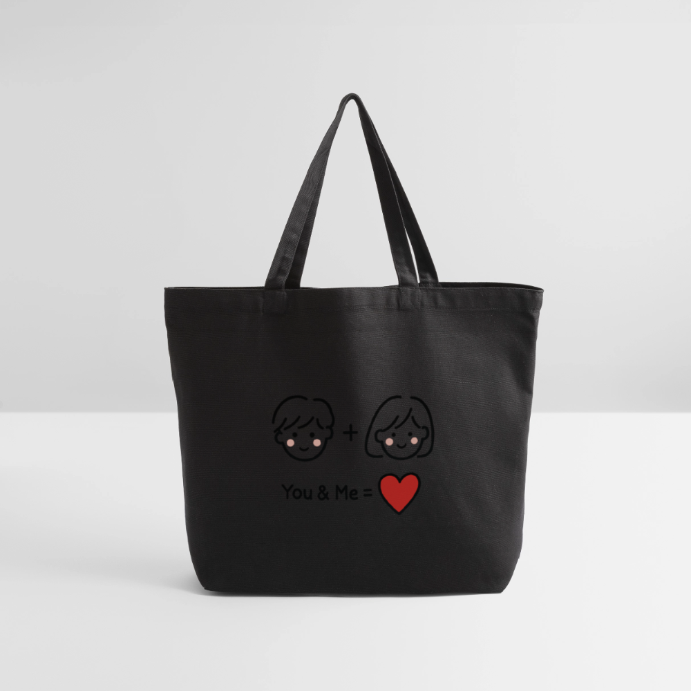 You + Me = Love Tote Bag - black