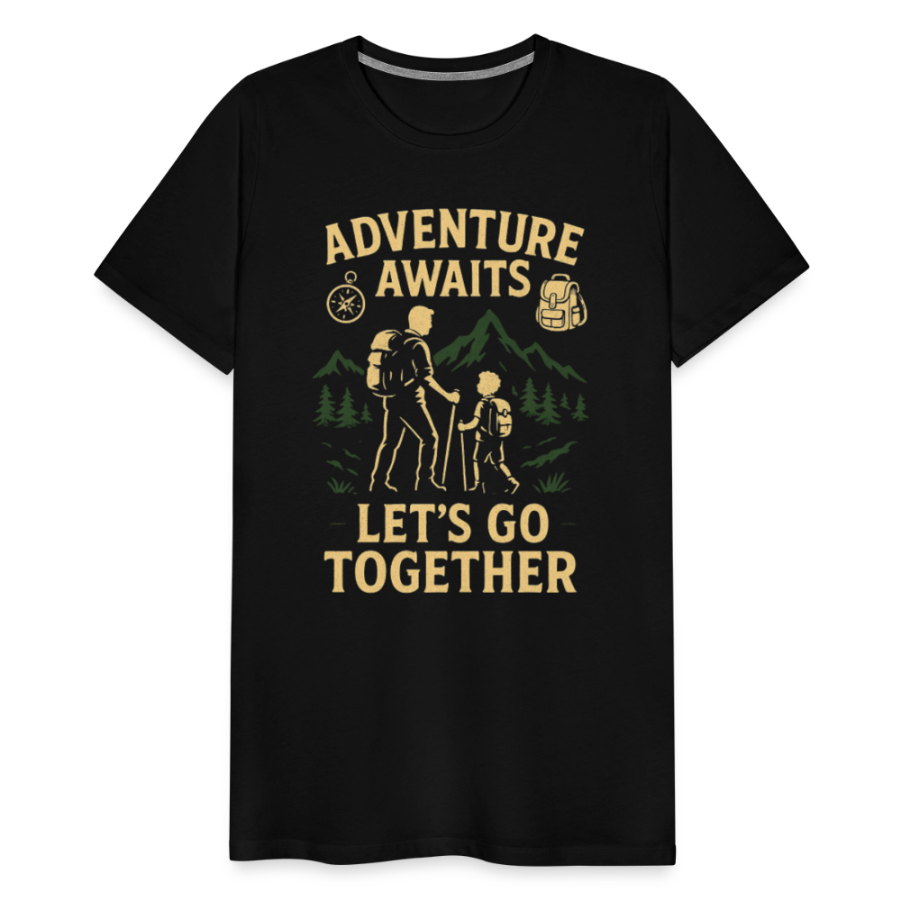 Adventure Awaits, Let’s Go Together T-shirt - Family Adventure Shirt - black