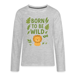 Born to Be Wild Kids Long Sleeve Tee - heather gray