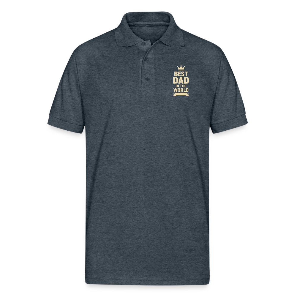 Best Dad in the World Polo T-shirt - deep heather