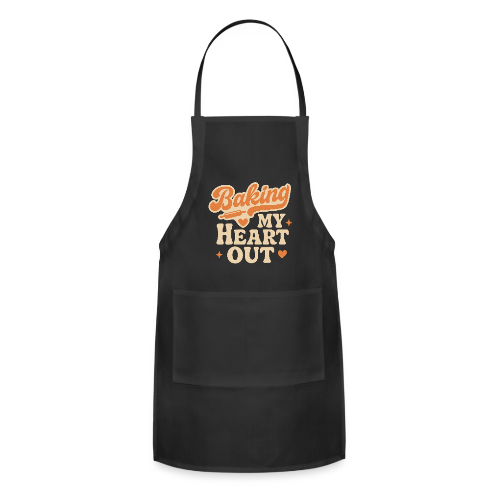 Baking My Heart Out" Apron - black