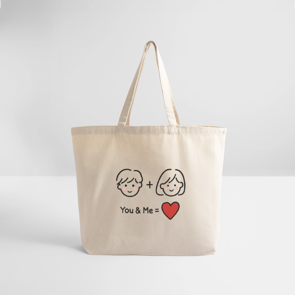 You + Me = Love Tote Bag - natural