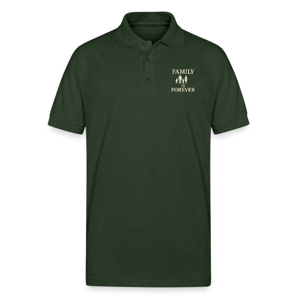 Family is Forever Polo T-shirt - forest green