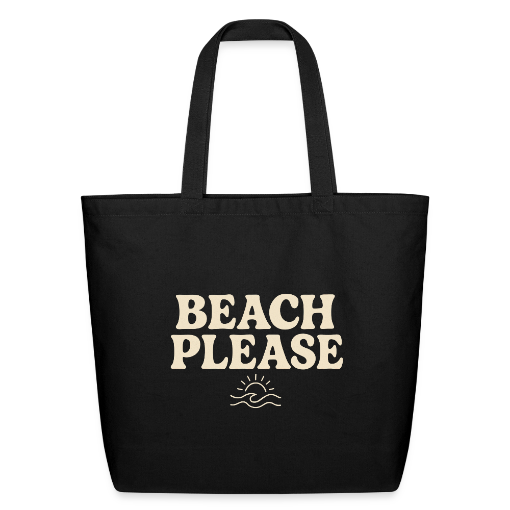 Beach Please Tote Bag - black