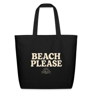 Beach Please Tote Bag - black
