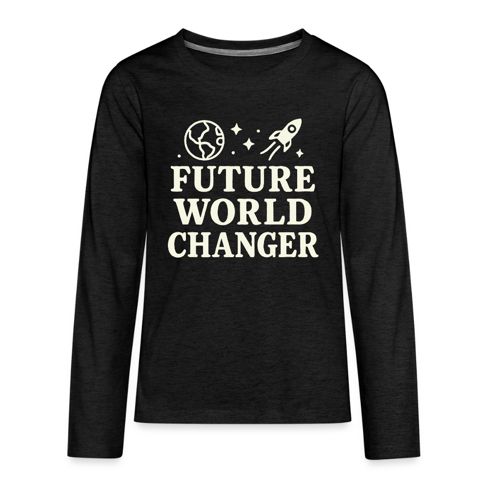 Future World Changer Kids Long Sleeve Tee - charcoal grey