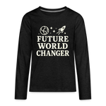 Future World Changer Kids Long Sleeve Tee - charcoal grey