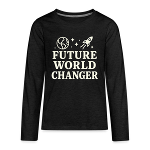 Future World Changer Kids Long Sleeve Tee - charcoal grey