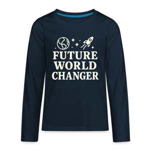 Future World Changer Kids Long Sleeve Tee - deep navy