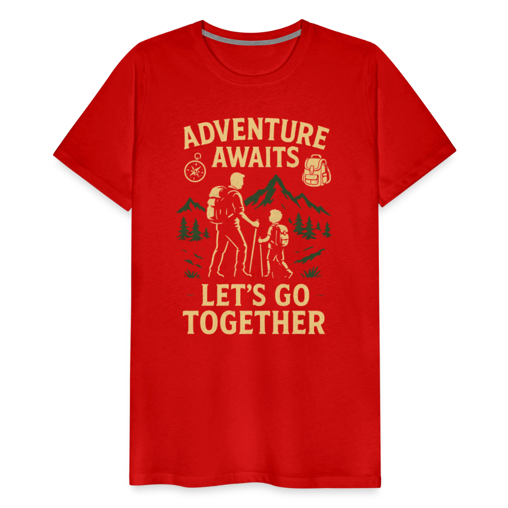 Adventure Awaits, Let’s Go Together T-shirt - Family Adventure Shirt - red