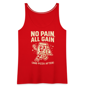 No Pain, All Gain (and Pizza After) Tank Top - red