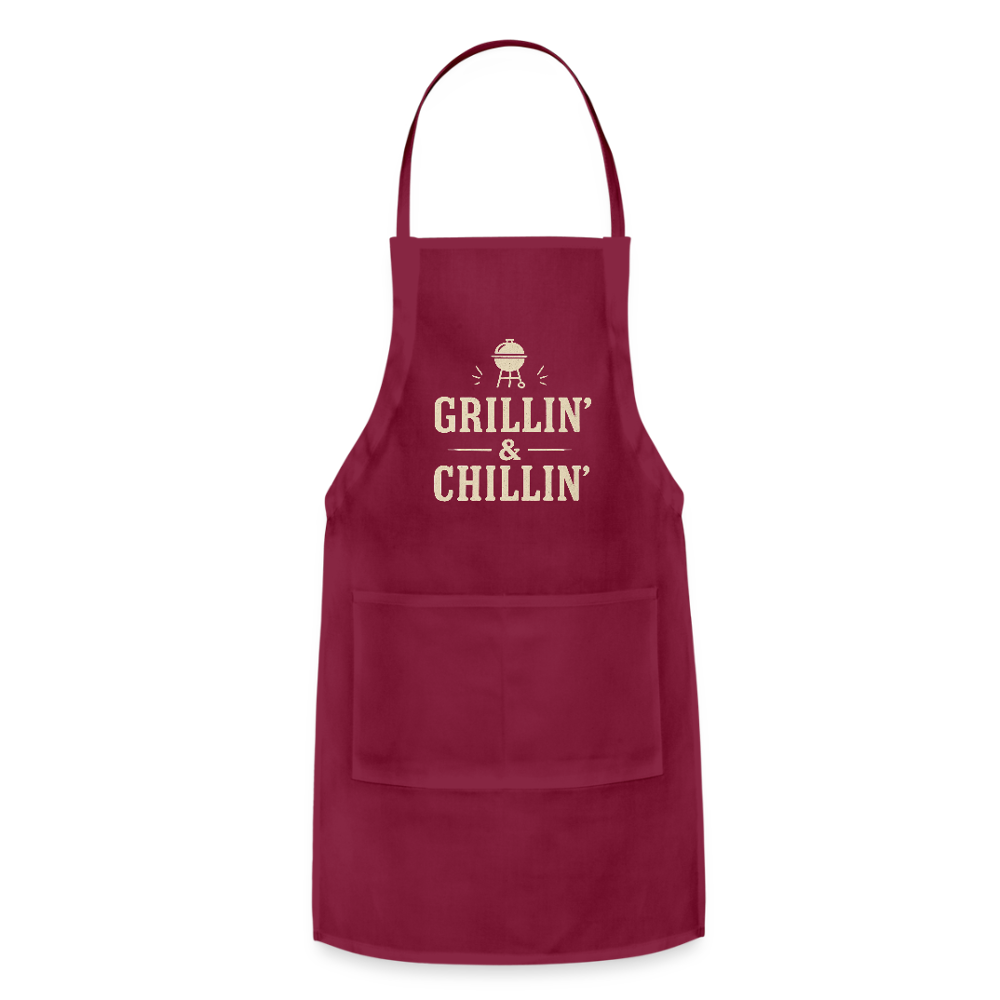 Grillin’ & Chillin’ Apron - burgundy