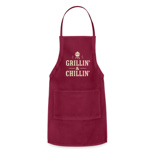 Grillin’ & Chillin’ Apron - burgundy