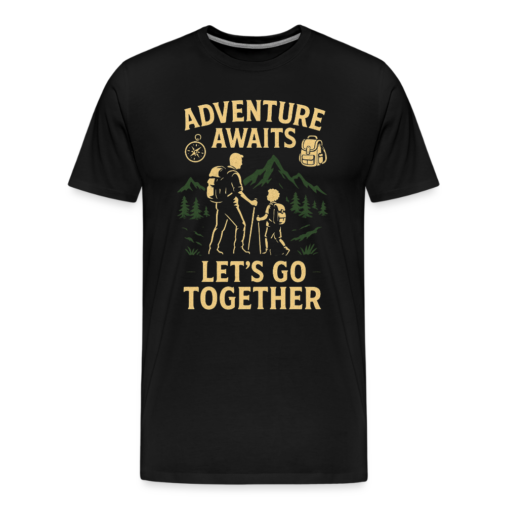 Adventure Awaits, Let’s Go Together T-shirt - Family Adventure Shirt - black