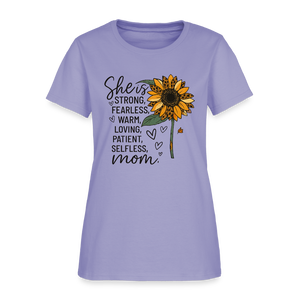 She is Strong, Fearless, Warm, Loving, Patient, Selfless, Mom Women’s T-shirt - lavender