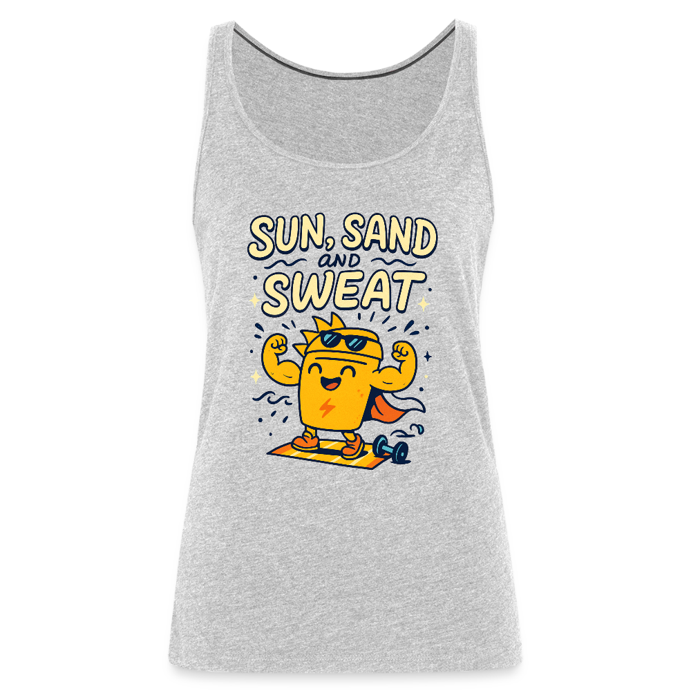 Sun, Sand, and Sweat Tank Top - heather gray