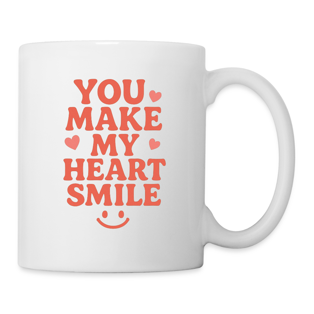 You Make My Heart Smile Mug - Sweet, Heartfelt Gift for Loved Ones - white