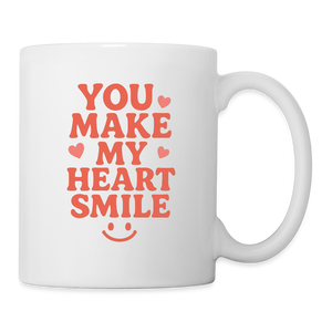 You Make My Heart Smile Mug - Sweet, Heartfelt Gift for Loved Ones - white