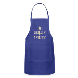 Grillin’ & Chillin’ Apron - royal blue