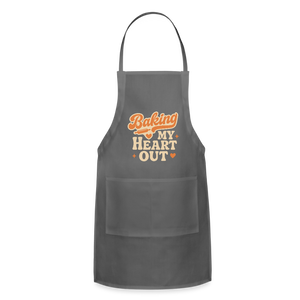 Baking My Heart Out" Apron - charcoal