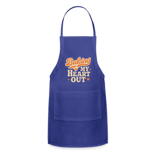 Baking My Heart Out" Apron - royal blue