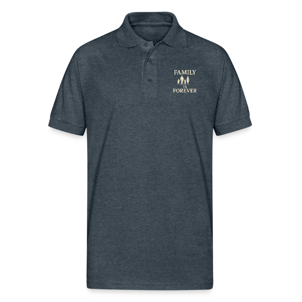 Family is Forever Polo T-shirt - deep heather