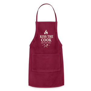 Kiss the Cook (He’s on Fire) Apron - burgundy