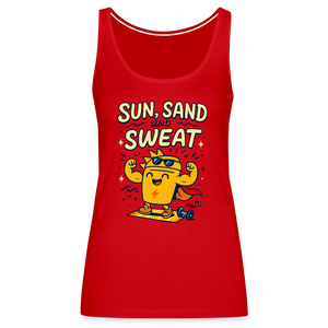 Sun, Sand, and Sweat Tank Top - red