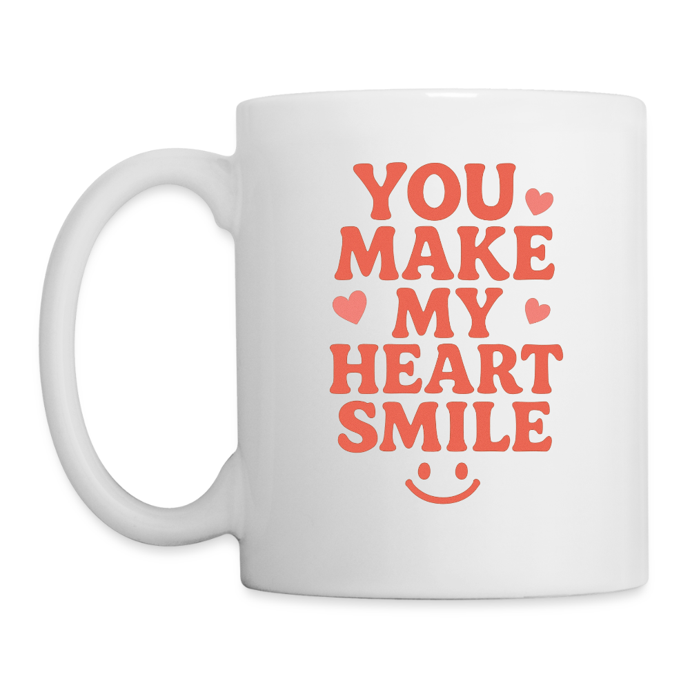 You Make My Heart Smile Mug - Sweet, Heartfelt Gift for Loved Ones - white
