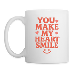 You Make My Heart Smile Mug - Sweet, Heartfelt Gift for Loved Ones - white