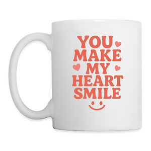 You Make My Heart Smile Mug - Sweet, Heartfelt Gift for Loved Ones - white