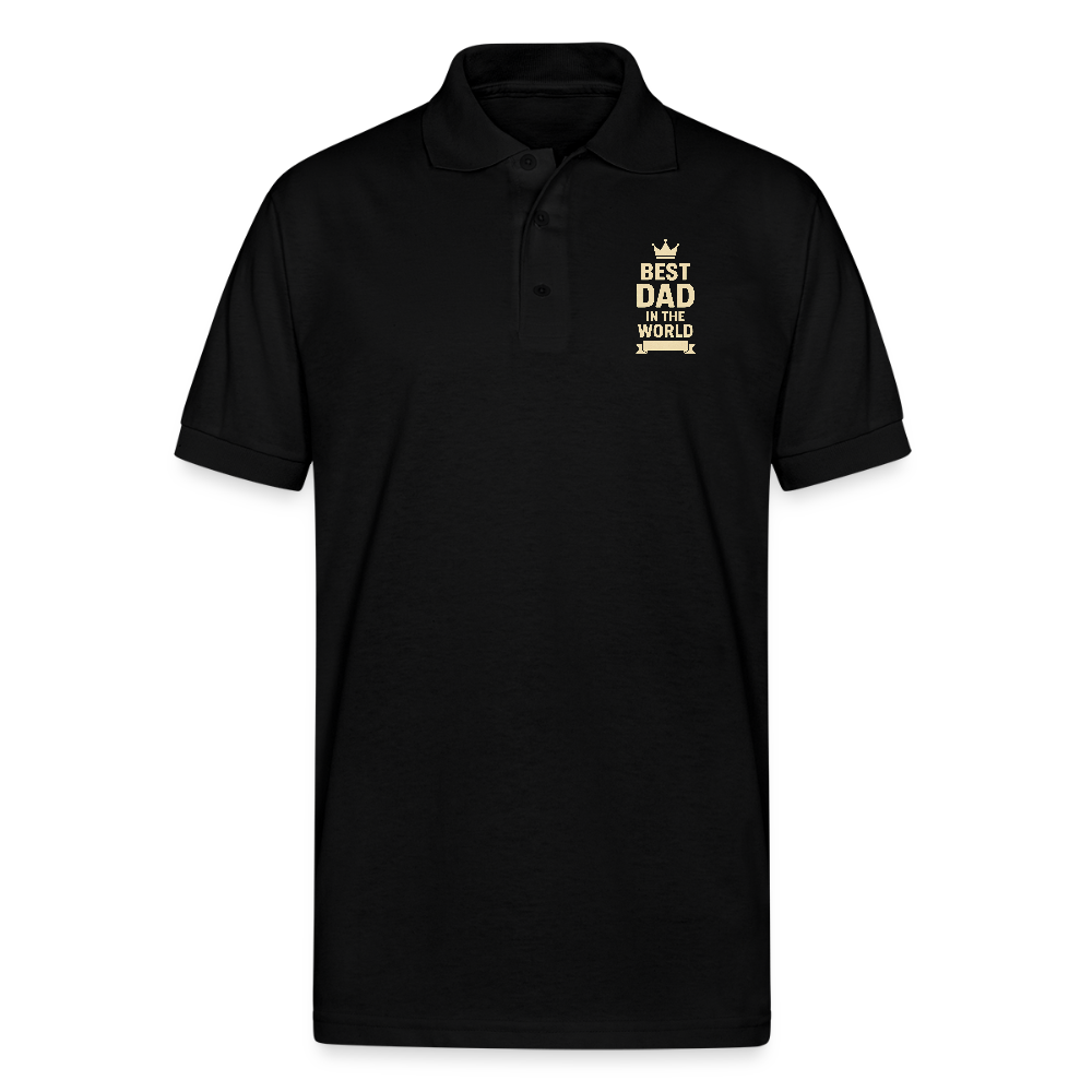 Best Dad in the World Polo T-shirt - black